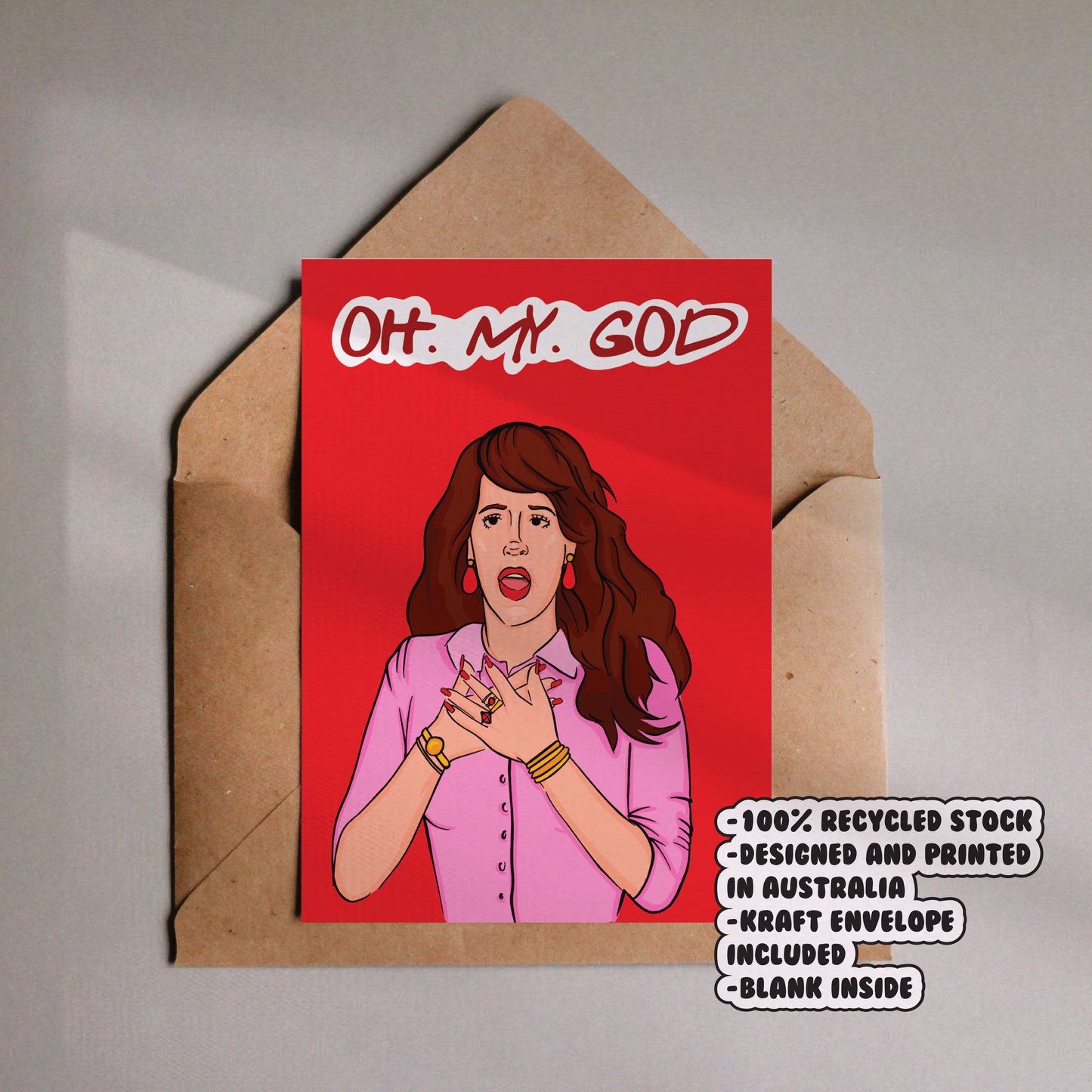 OMG Oh My God Janice FRIENDS Card