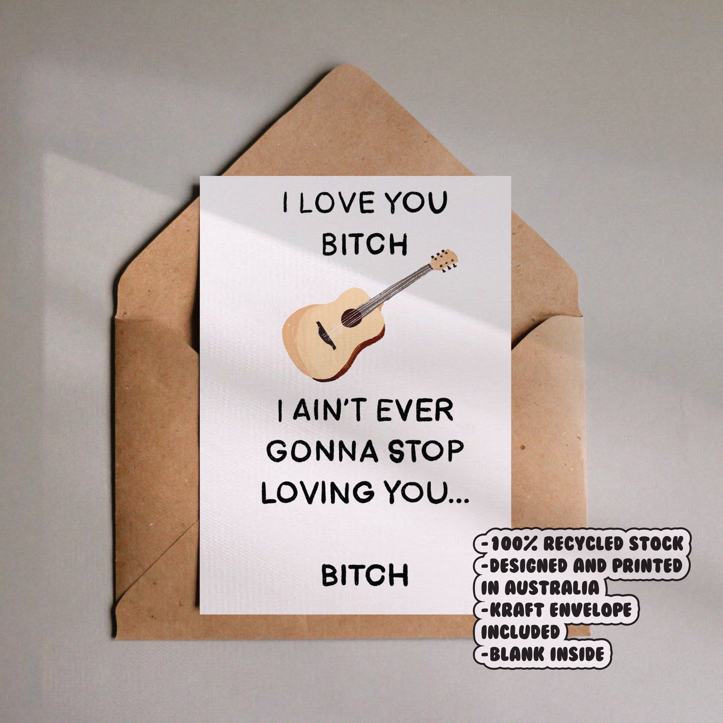 I Ain't Ever Gonna Stop Loving You Vine Card