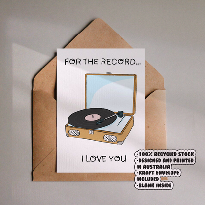 For The Record I Love You Card